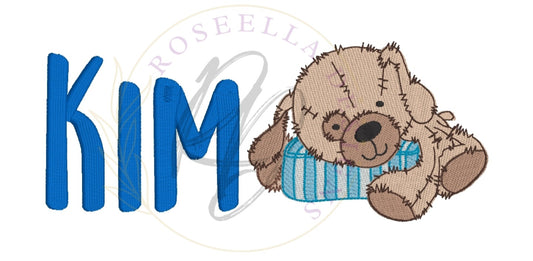 Personalised Embroidered Puppy Teddy Towel