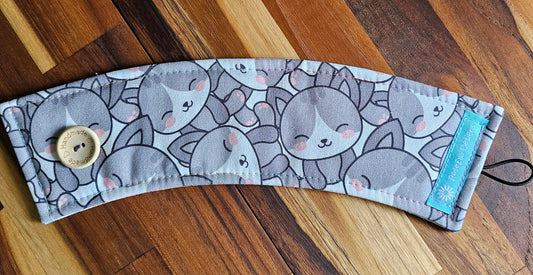 Take Away Cup Cozy  ~ Grey Kitty ~