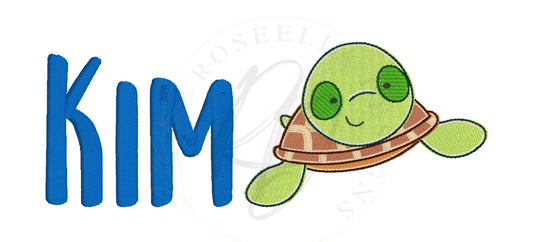 Personalised Embroidered Turtle Towel