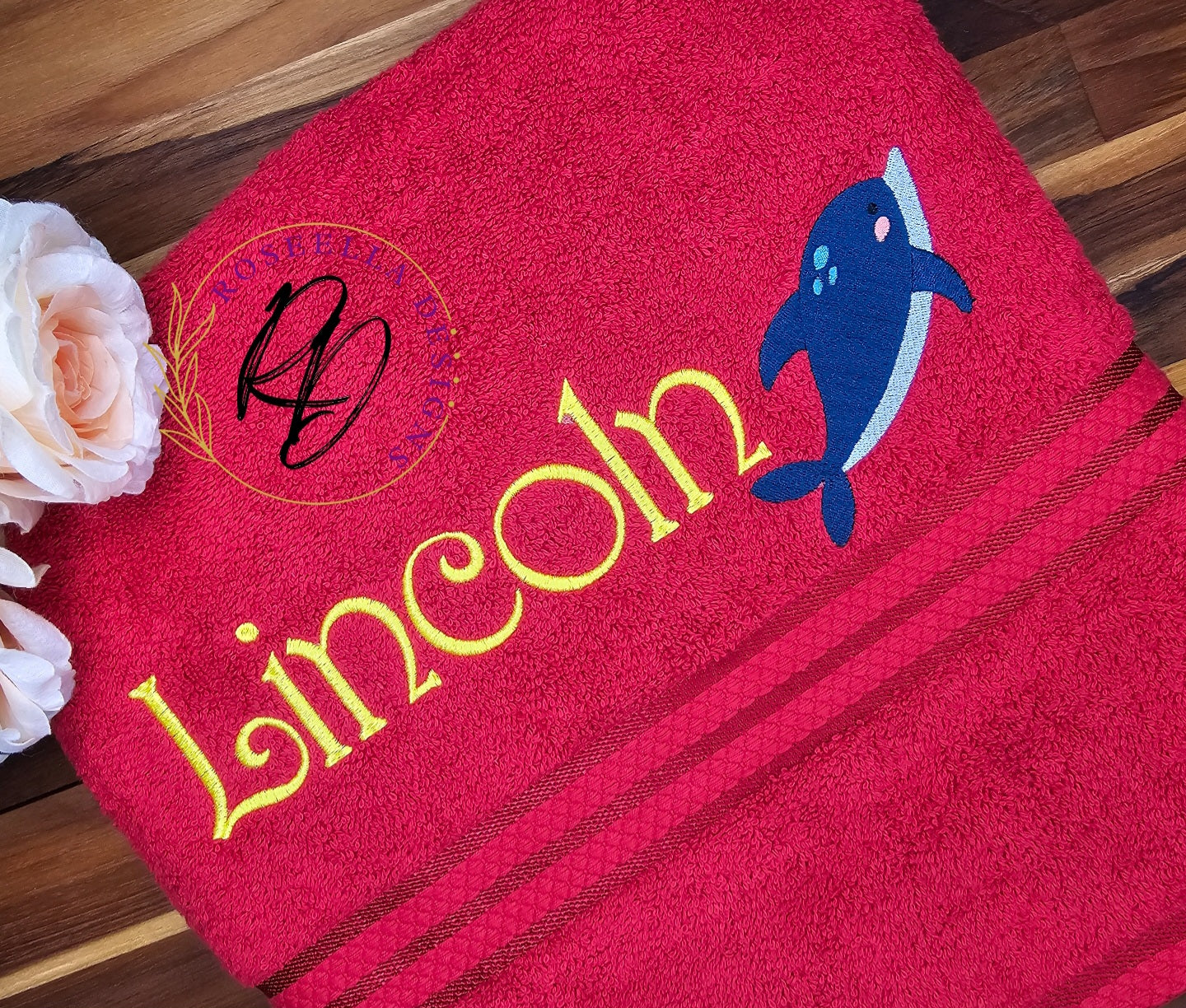 Personalised Embroidered Sea Animals Towel (10 Design Options)