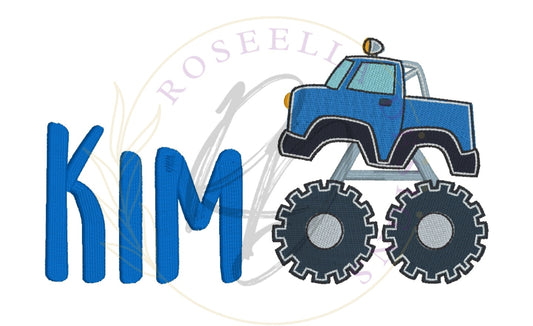 Personalised Embroidered Monster Truck Towel