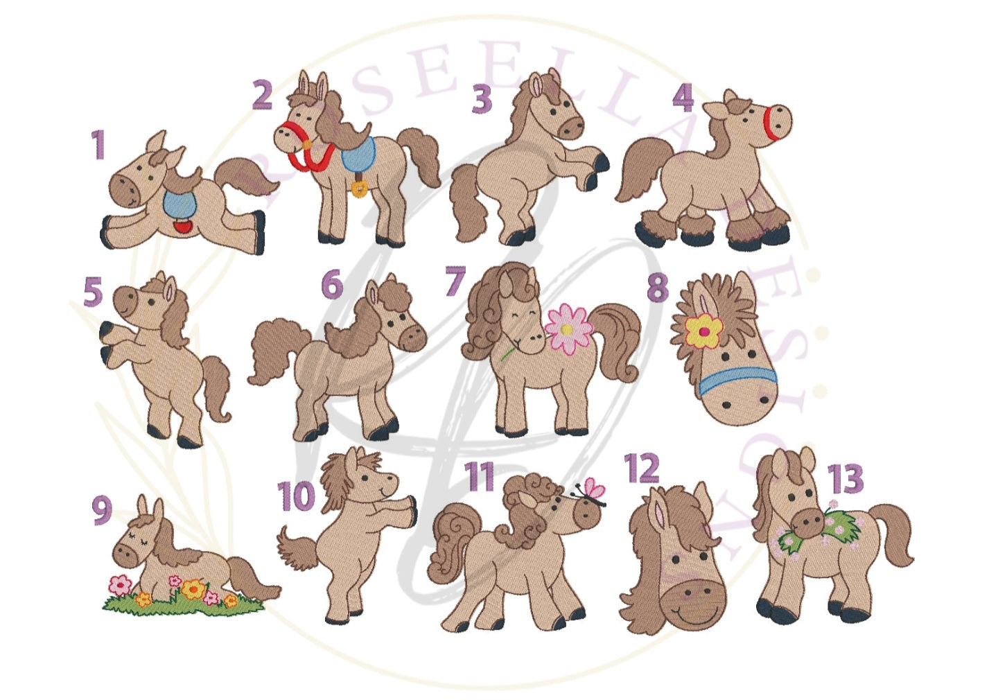 Personalised Embroidered Horse Bath Towel (13 Design Options)