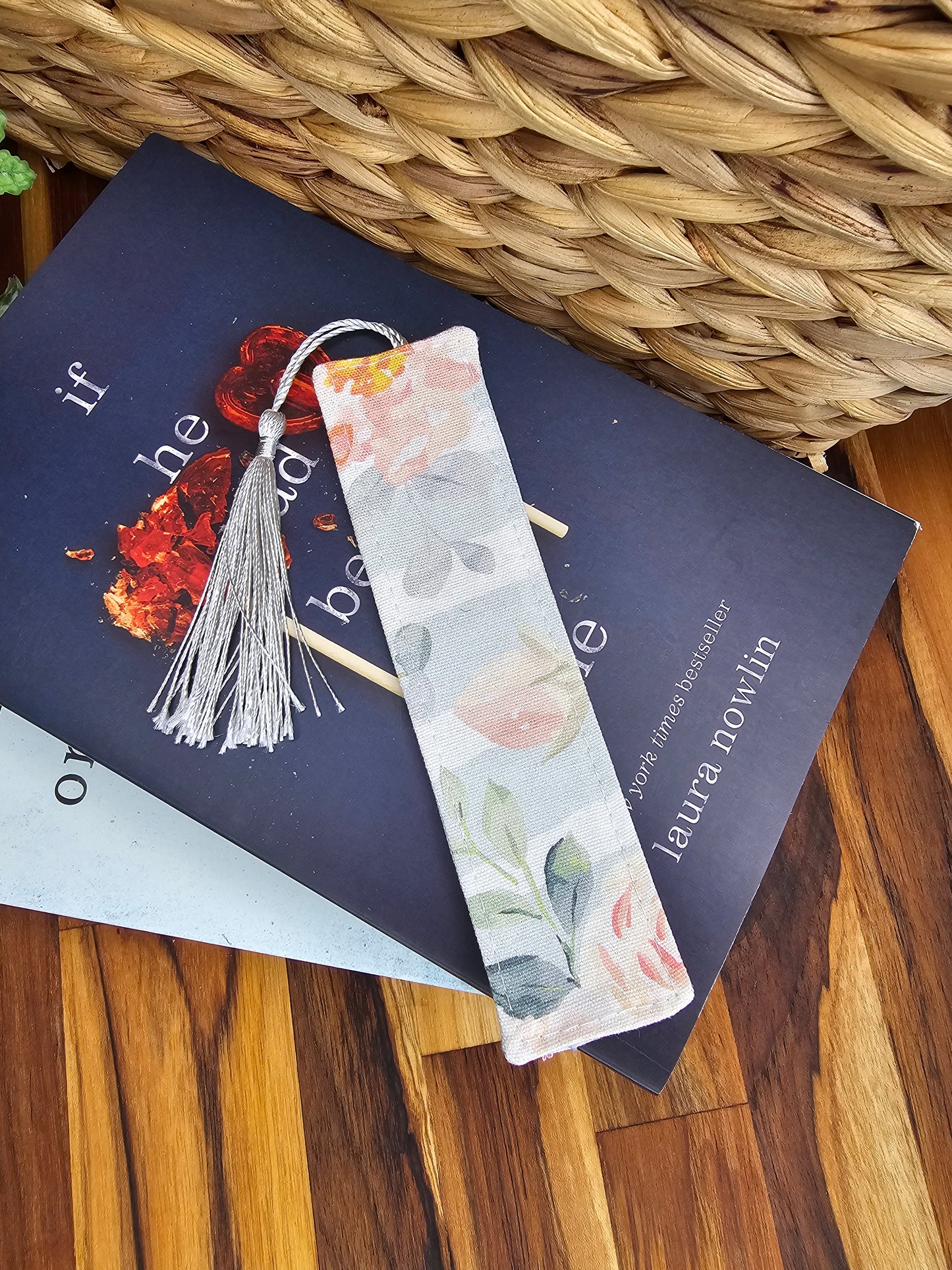 Fabric Bookmark   ~ Pastel Floral ~