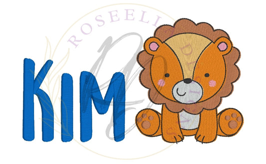 Personalised Embroidered Lion Towel