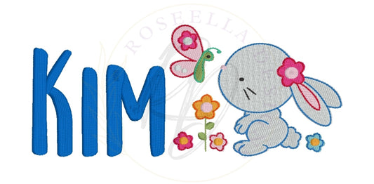 Personalised Embroidered Butterfly & Bunny Towel