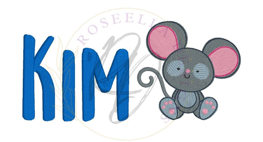 Personalised Embroidered Mouse Bath Towel