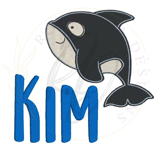 Personalised Embroidered Whale Towel