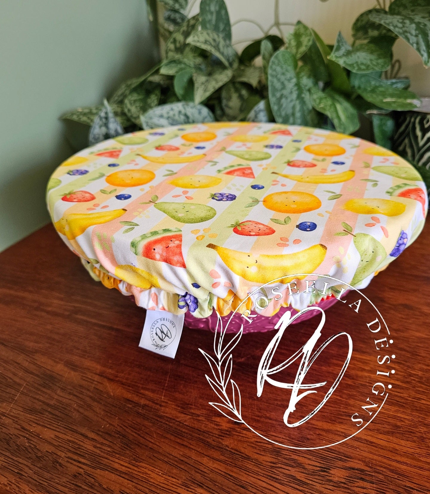 Cute Fruits ~ Reusable Bowl Cover Large ~Suitable For Stand Mixers & Bowls 20cm / 8" - 25cm/ 10"