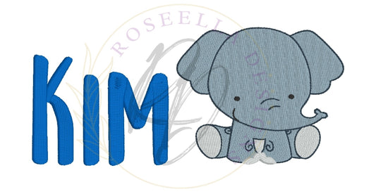 Personalised Embroidered Elephant Sitting Towel