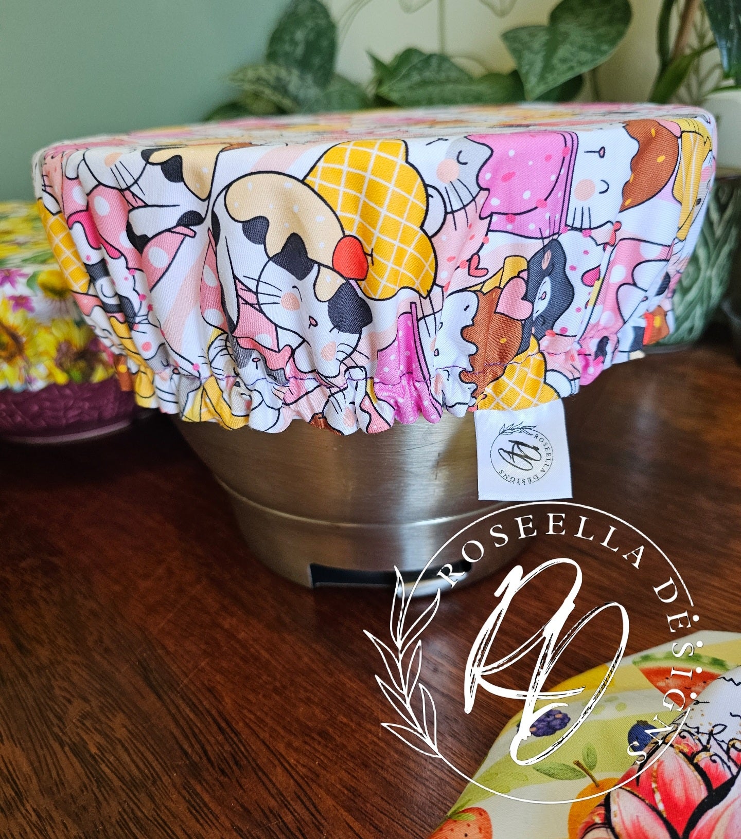 Kitty's~ Reusable Bowl Cover Large ~Suitable For Stand Mixers & Bowls 20cm / 8" - 25cm/ 10"