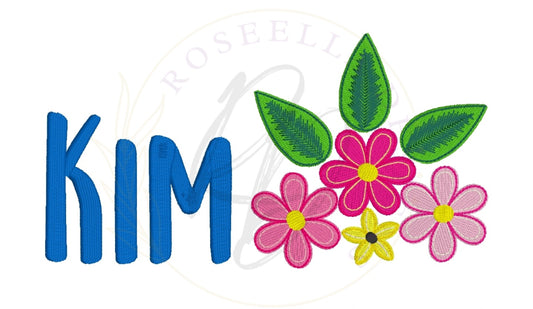 Personalised Embroidered Flower 1 Towel