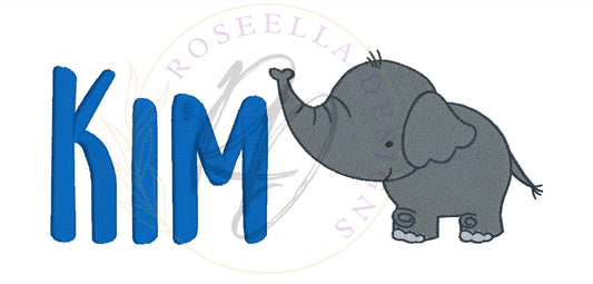 Personalised Embroidered Standing Elephant Towel