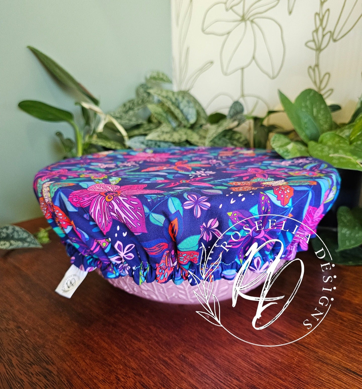 ~Neon Orchid ~ Reusable Bowl Cover XLarge~ 28cm / 11" - 35cm/ 14"