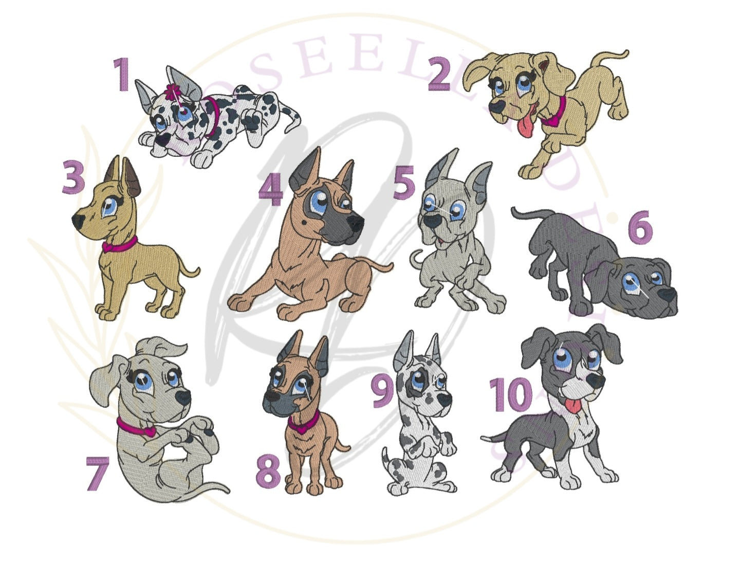 Personalised Embroidered Great Dane Bath Towel (10 Design Options)