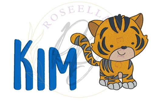 Personalised Embroidered Tiger Towel