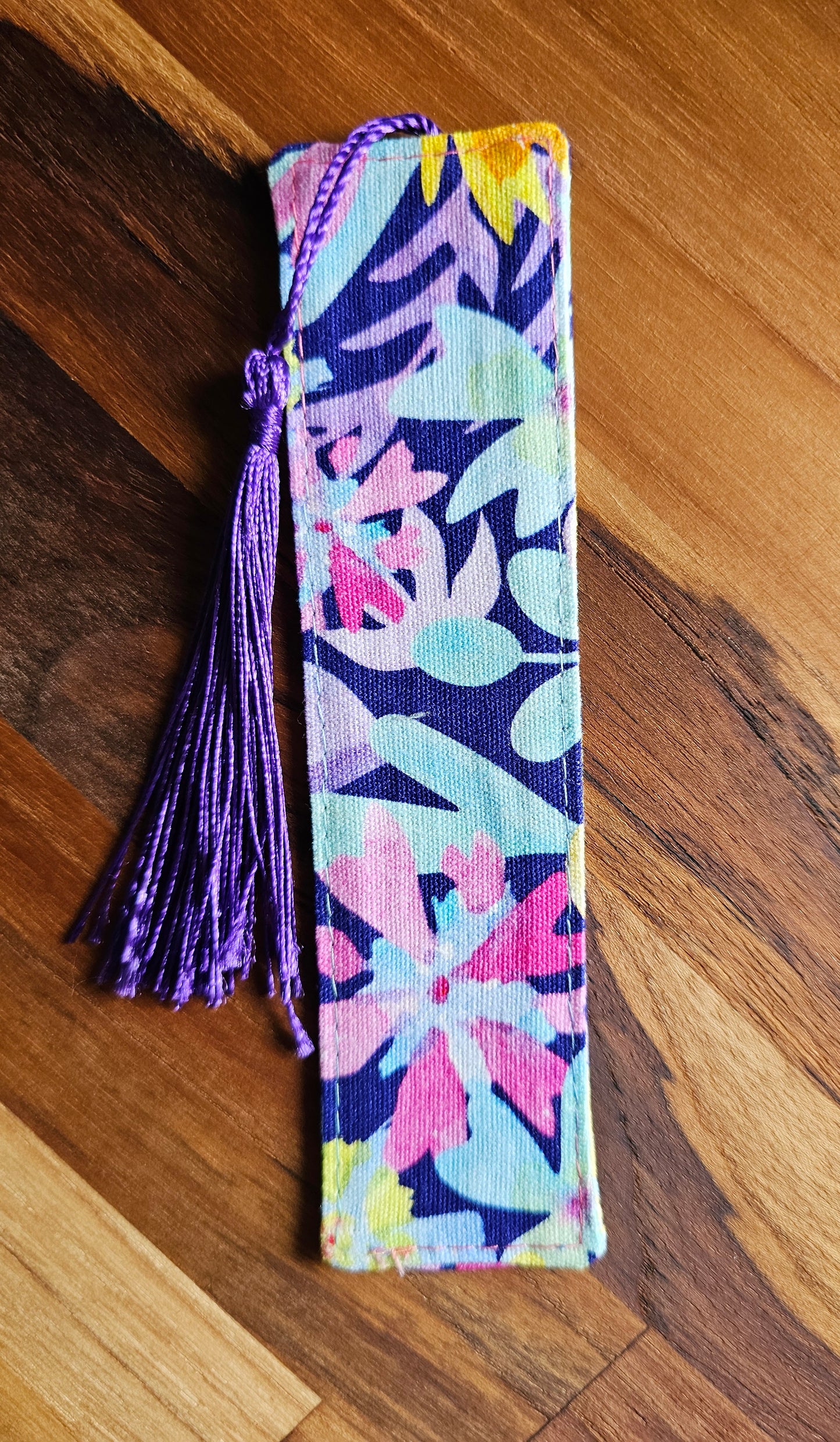 Fabric Bookmark   ~ Bright Floral ~