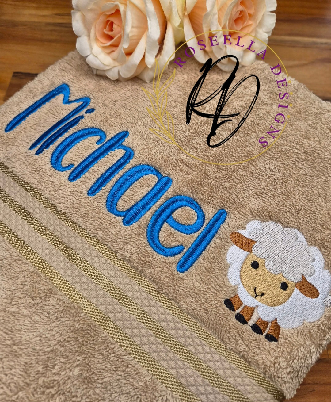 Personalised Embroidered Farm Animals Bath Towel (8 Design Options)