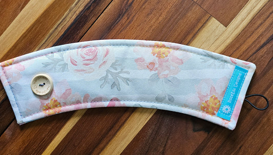 Take Away Cup Cozy  ~ Stripe Floral 1~