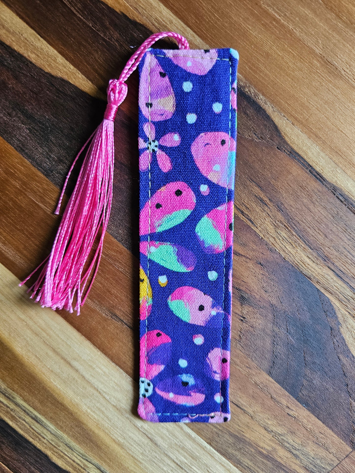 Fabric Bookmark   ~ Purple Floral ~