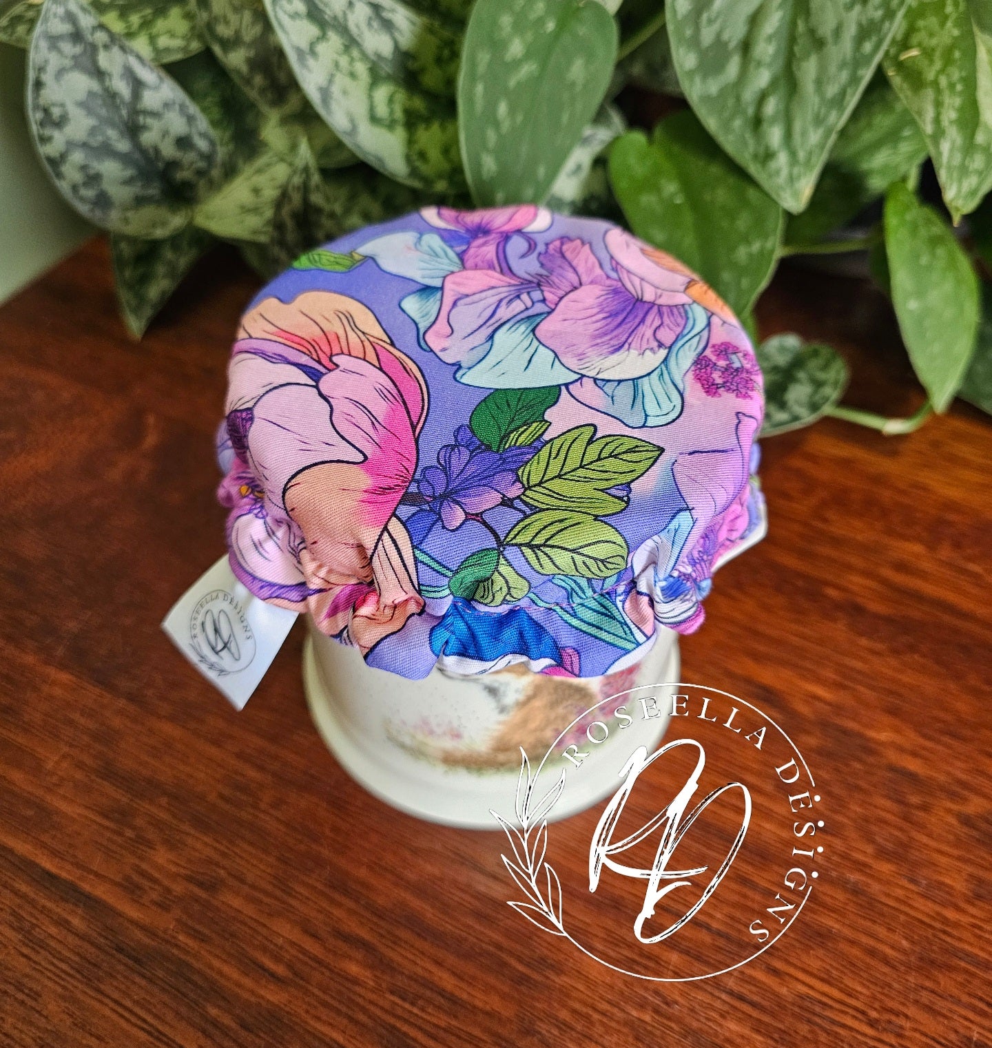 ~Purple Floral ~ Reusable Bowl Cover BUNDLE 5 sizes