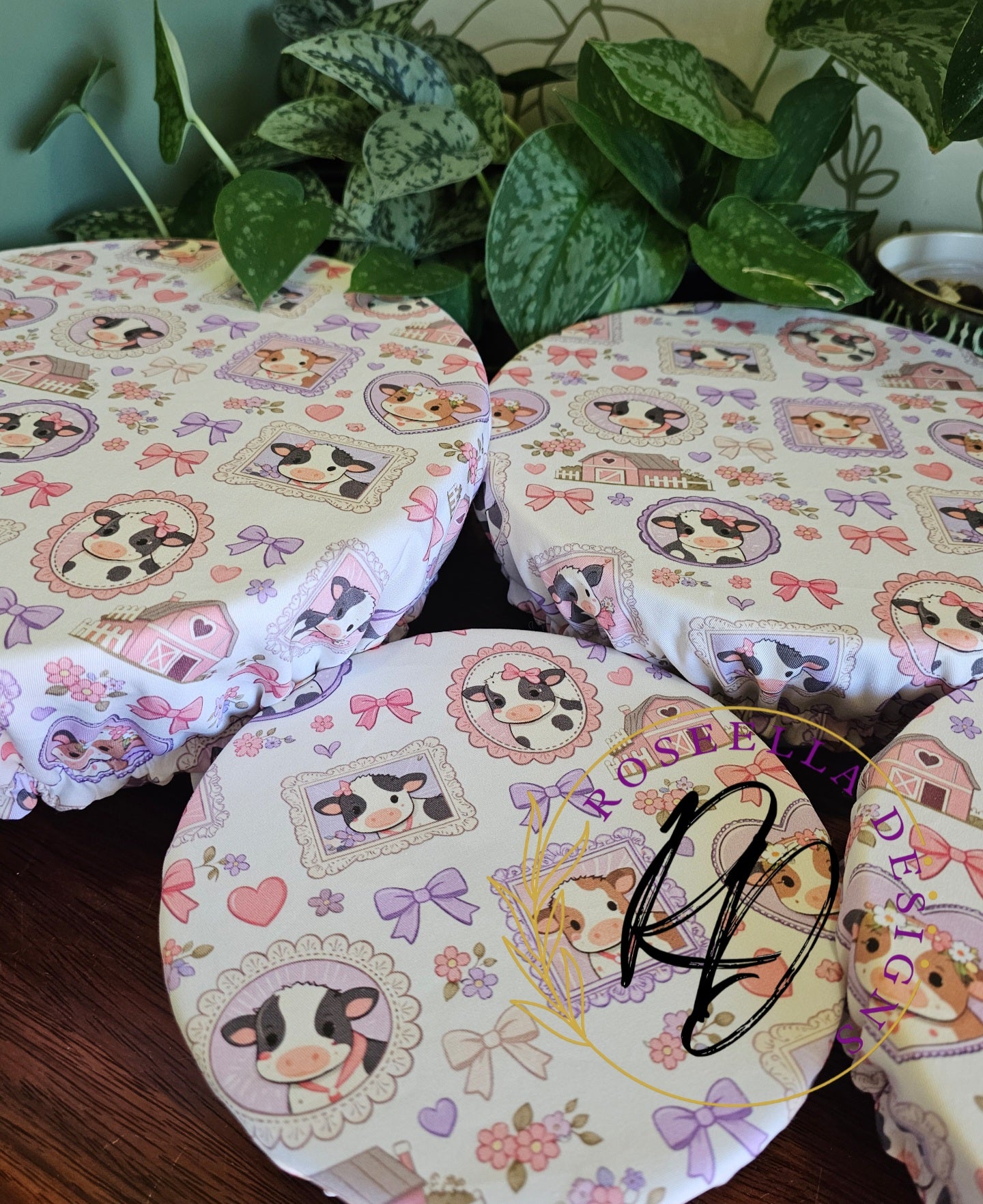 ~Cute Cows~ Reusable Bowl Cover BUNDLE 4 sizes