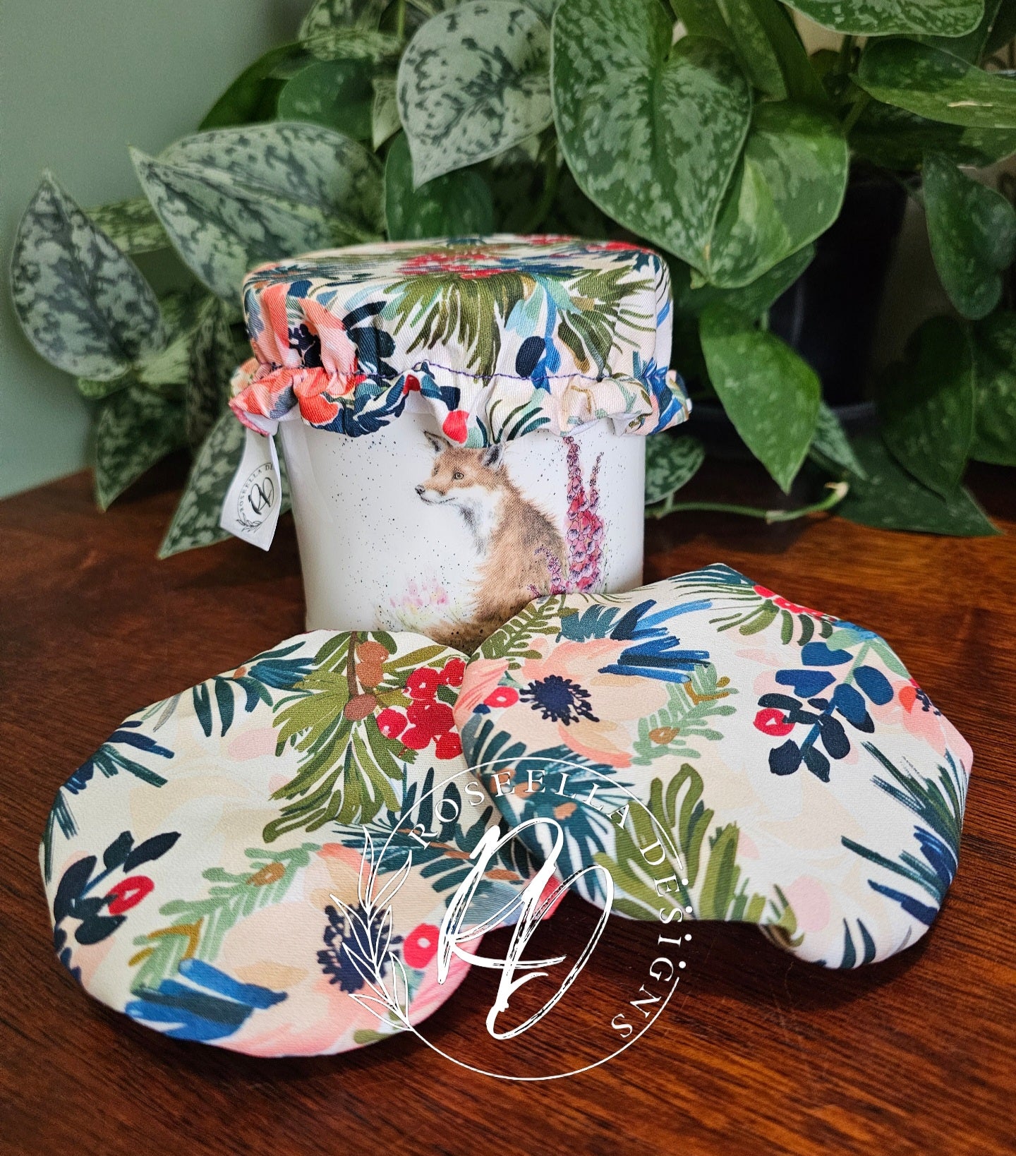 ~Flowers~ Reusable SD Starter Jar Cover XS ~ fits jars up to 11.43cm / 4.5"