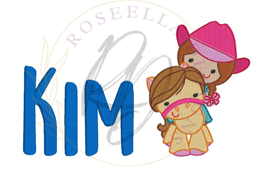 Personalised Embroidered Little Cowgirl Towel