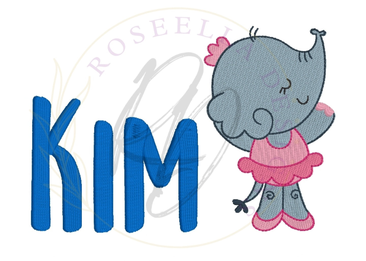 Personalised Embroidered Ballerina Elephant Bath Towel