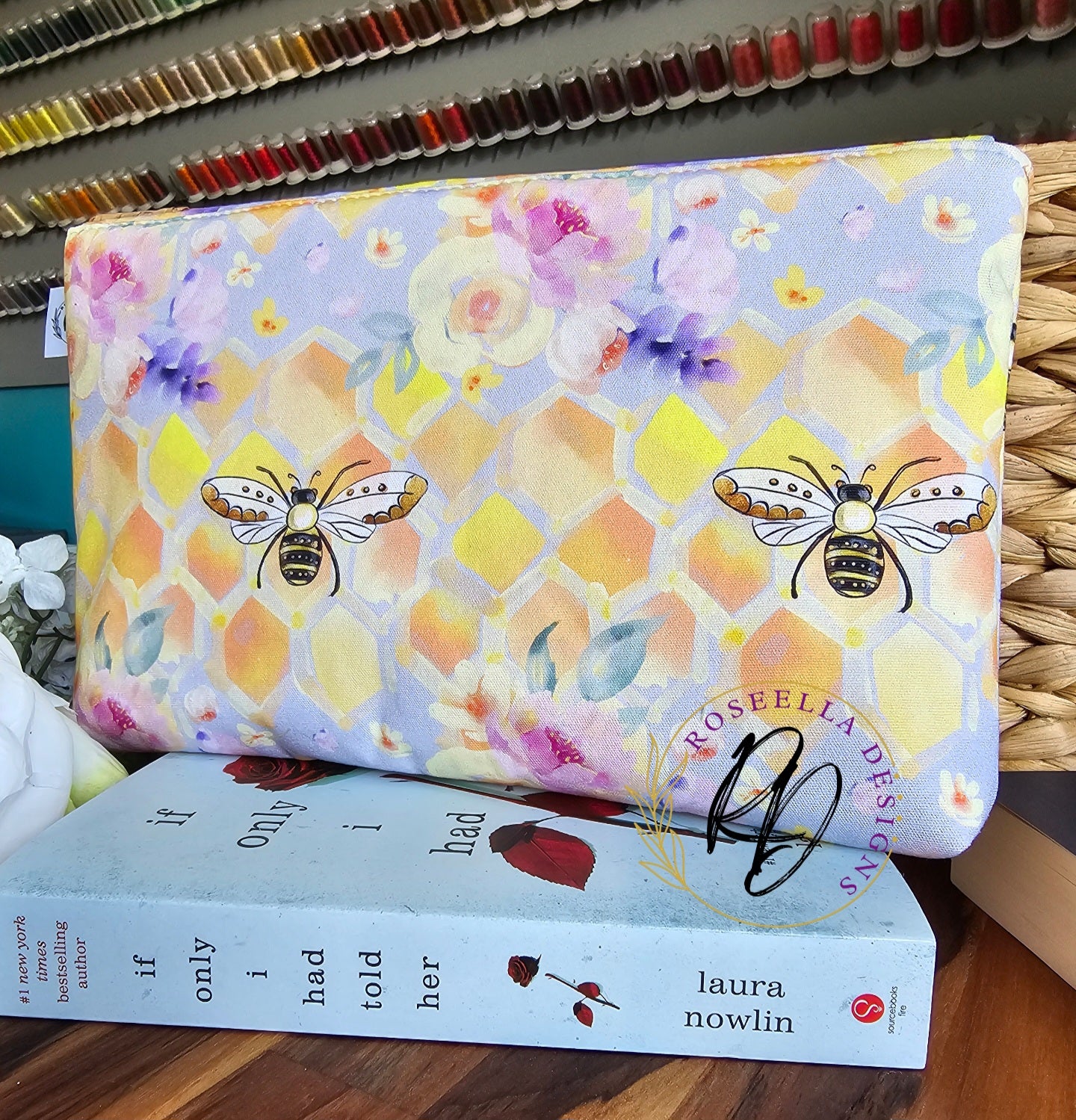 Book Sleeve Floral Bee - Size Standard -