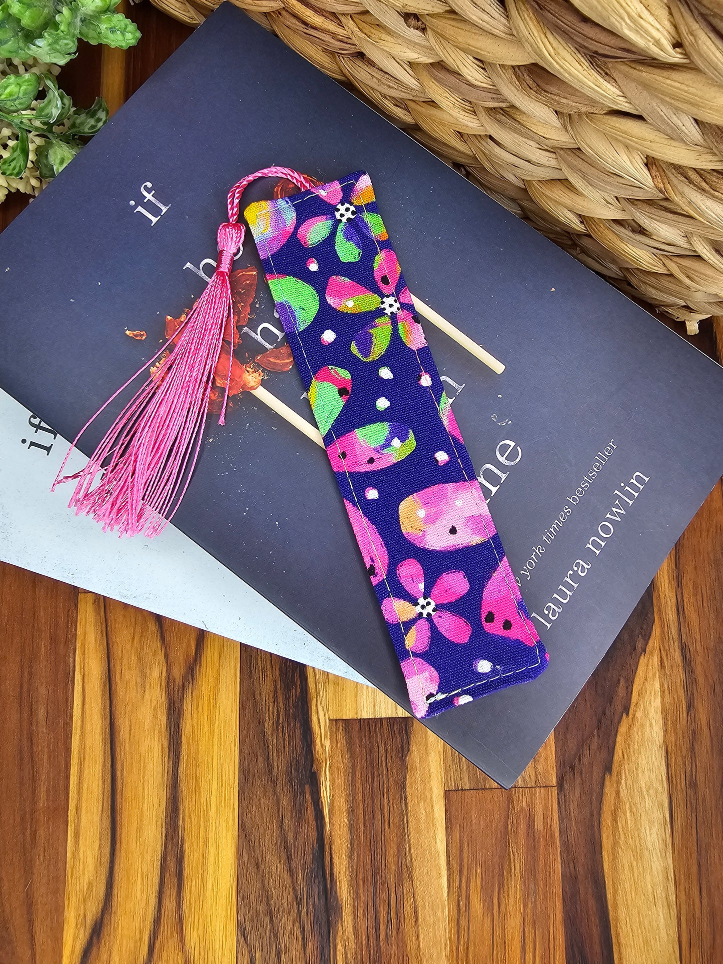 Fabric Bookmark   ~ Purple Floral ~