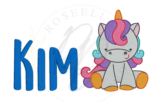 Personalised Embroidered Unicorn Sitting Towel