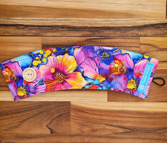 Take Away Cup Cozy  ~ Watercolour floral 2~