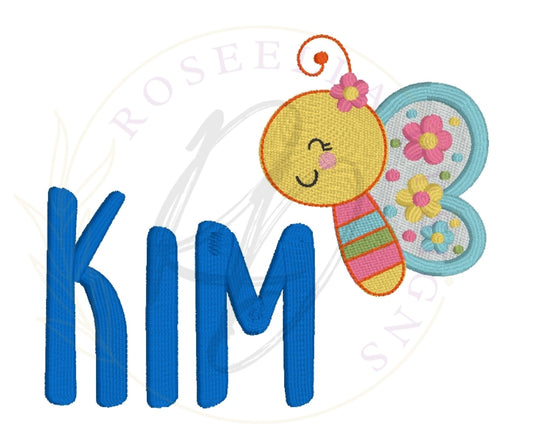 Personalised Embroidered Floating Butterfly Towel