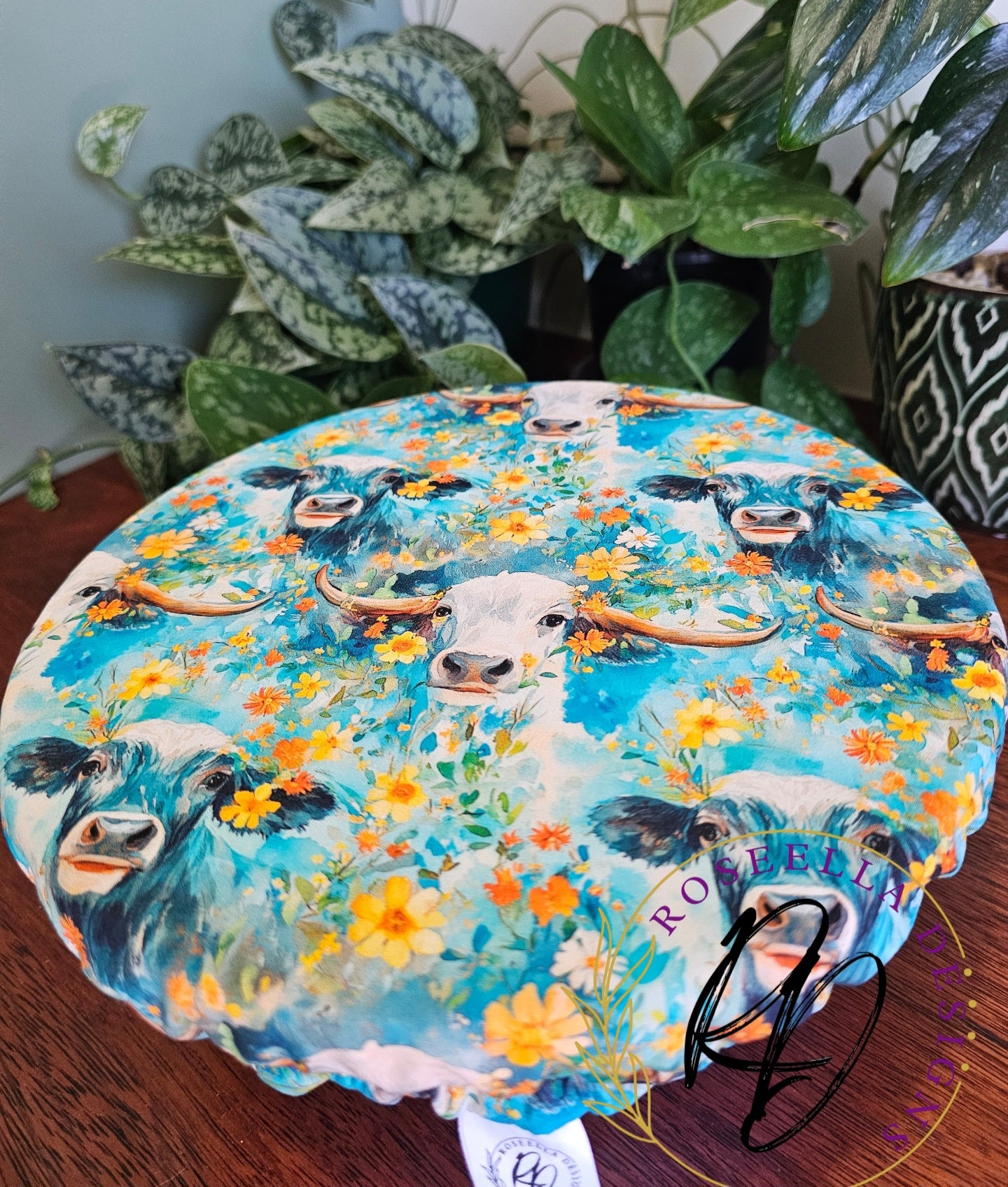 ~Longhorns~ Reusable Bowl Cover Large ~ 20cm / 8" - 25cm/ 10"