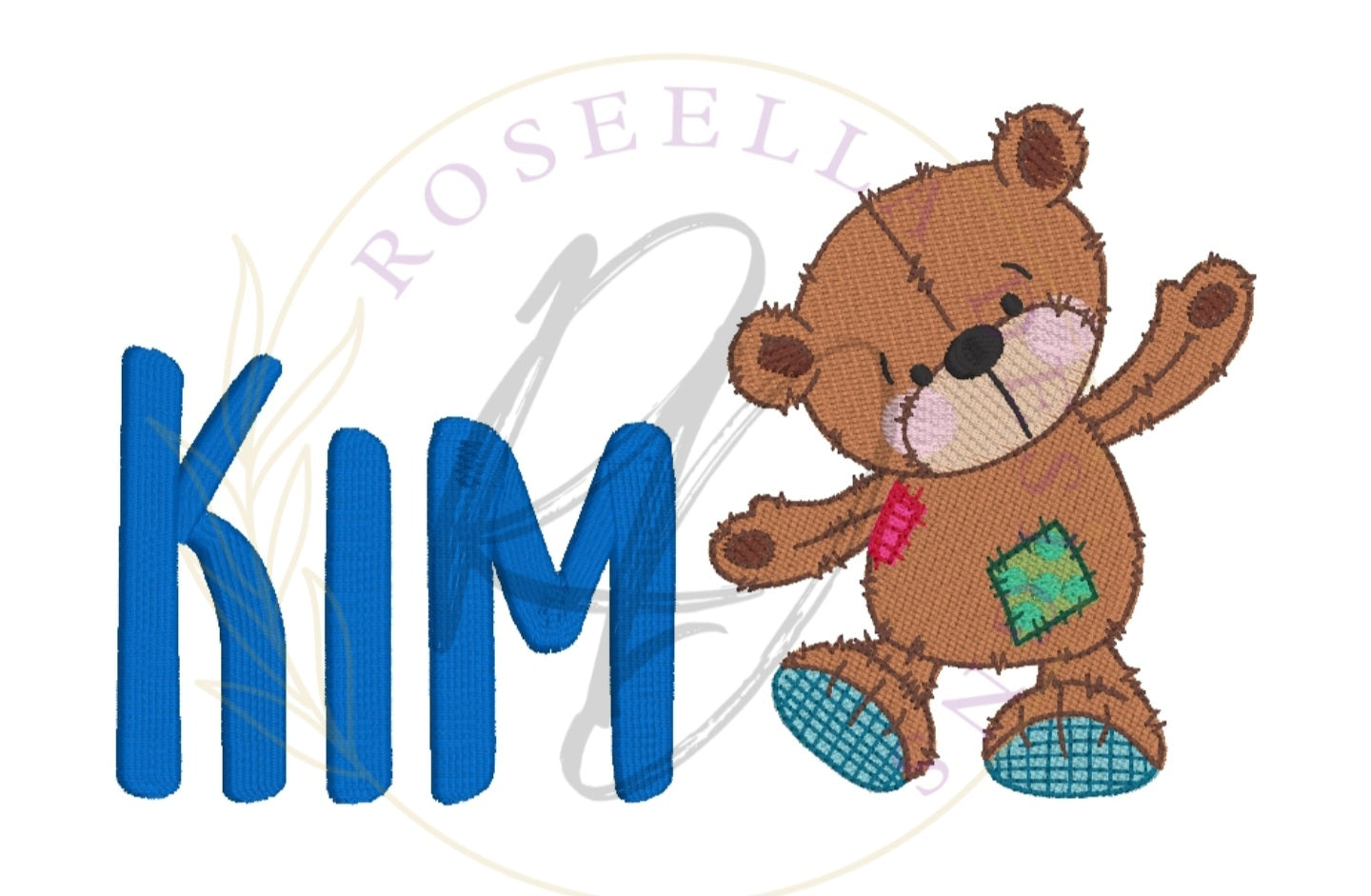 Personalised Embroidered  Patchy Ted Hug Towel