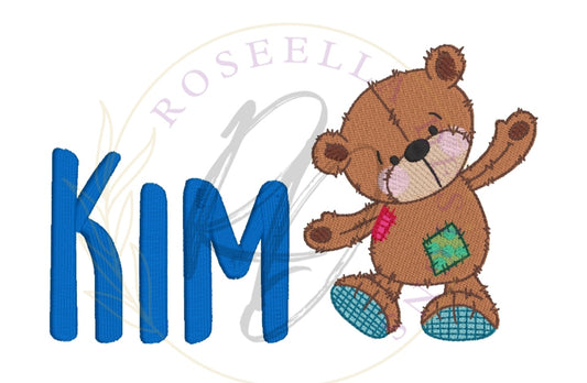 Personalised Embroidered  Patchy Ted Hug Towel