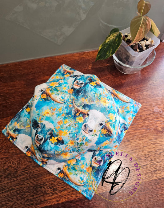 Large ~ Cow & Native Bowl Cozy