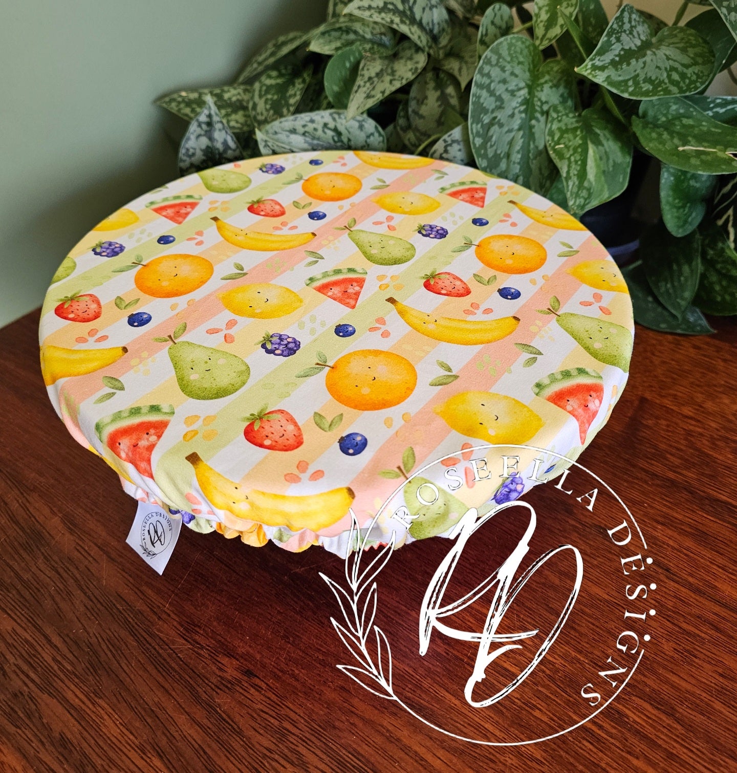 Cute Fruits ~ Reusable Bowl Cover Large ~Suitable For Stand Mixers & Bowls 20cm / 8" - 25cm/ 10"