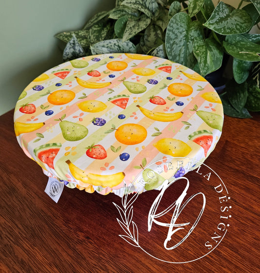 Cute Fruits ~ Reusable Bowl Cover Large ~Suitable For Stand Mixers & Bowls 20cm / 8" - 25cm/ 10"