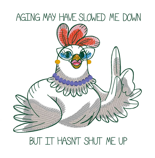 Embroidered Cotton Tea towel "Shut Me Up"