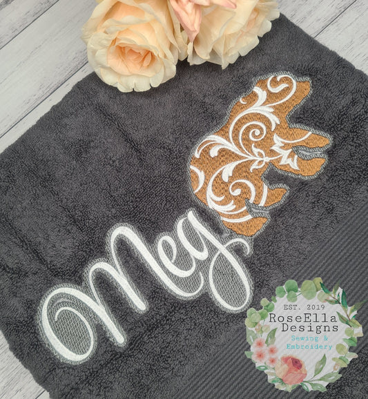 Personalised Embroidered Decorative Bear Bath Towel