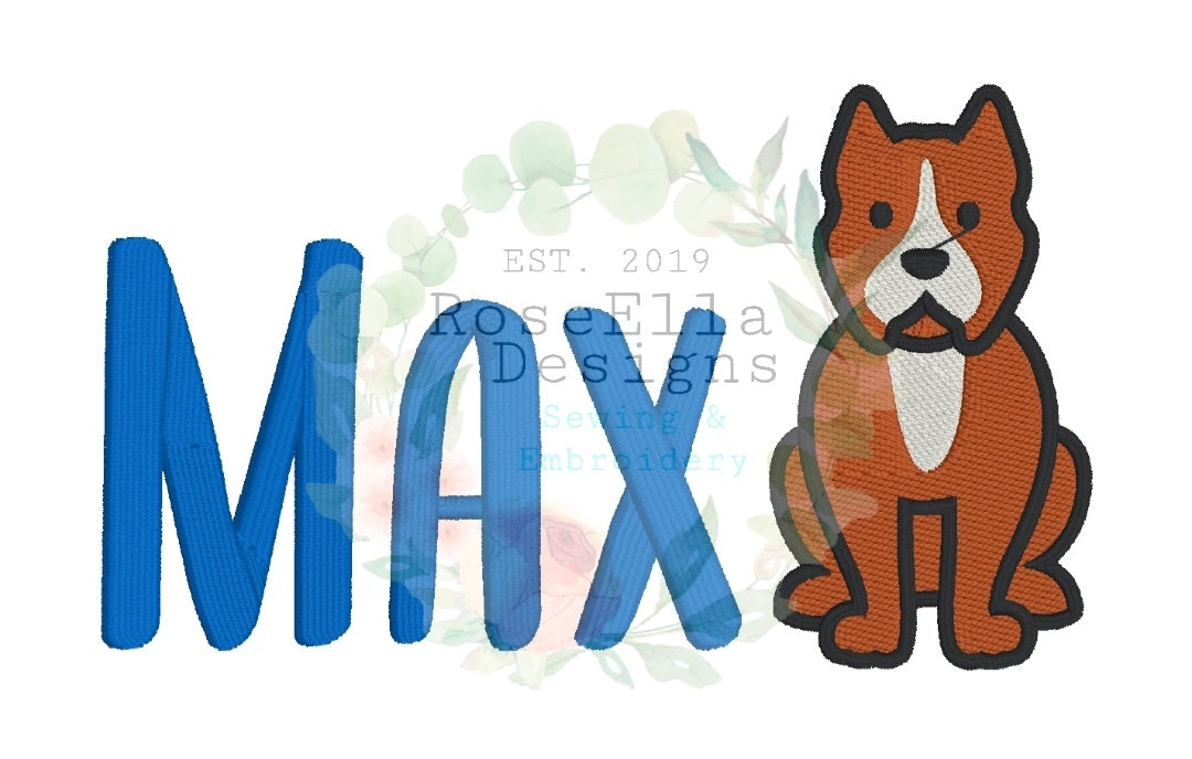 Personalised Embroidered Staffy / Pitty Bath Towel