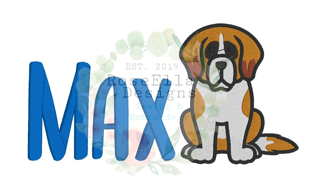 Personalised Embroidered St Bernard Bath Towel