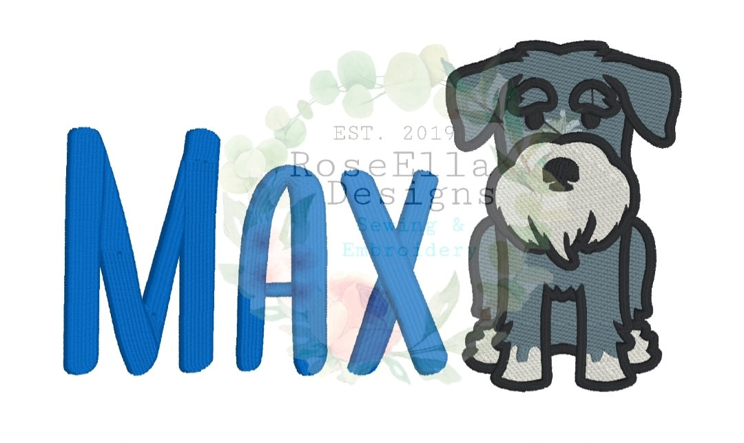 Personalised Embroidered Schnauzer Bath Towel