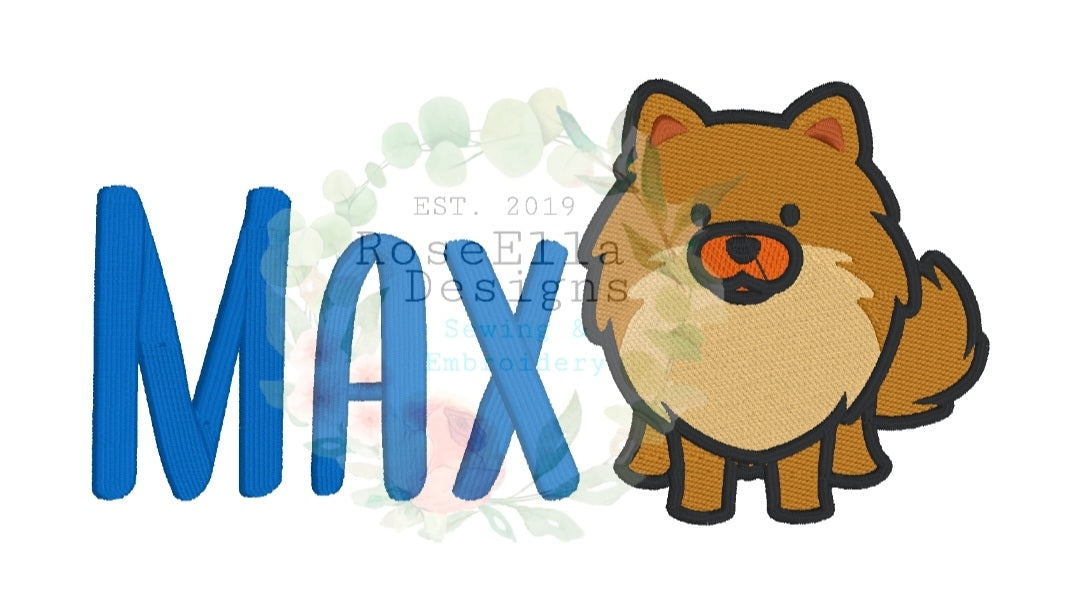 Personalised Embroidered Pomeranian Bath Towel