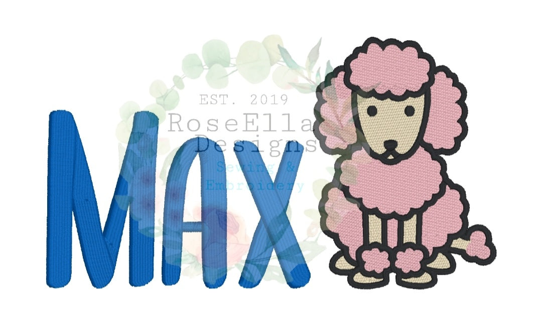 Personalised Embroidered Poodle Bath Towel