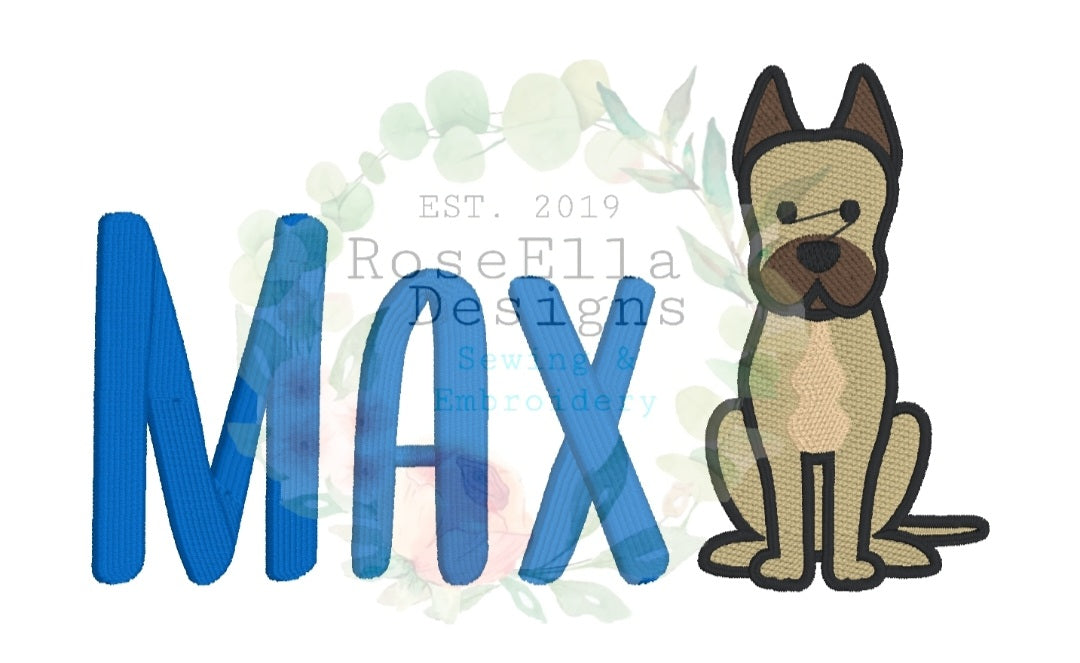 Personalised Embroidered Great Dane Bath Towel