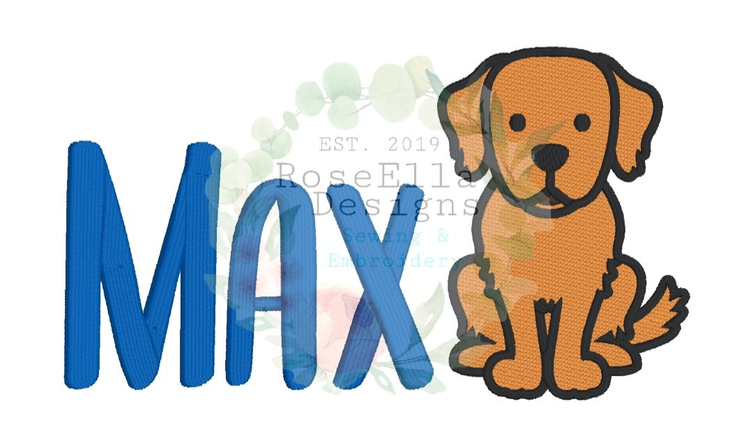 Personalised Embroidered Golden Retriever Bath Towel