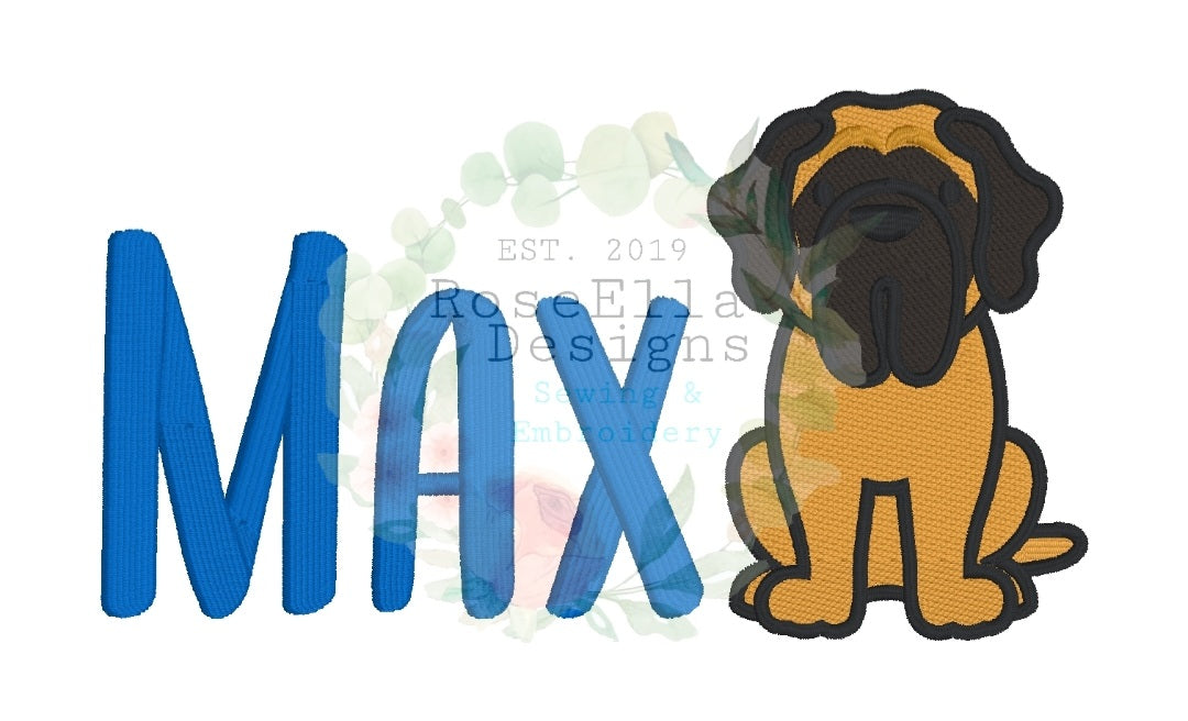 Personalised Embroidered English Mastiff / Bull Mastiff  Bath Towel