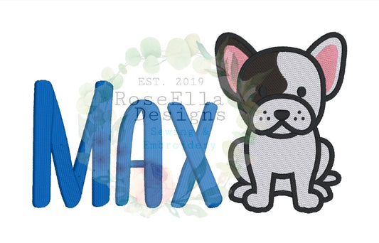 Personalised Embroidered French Bulldog Bath Towel